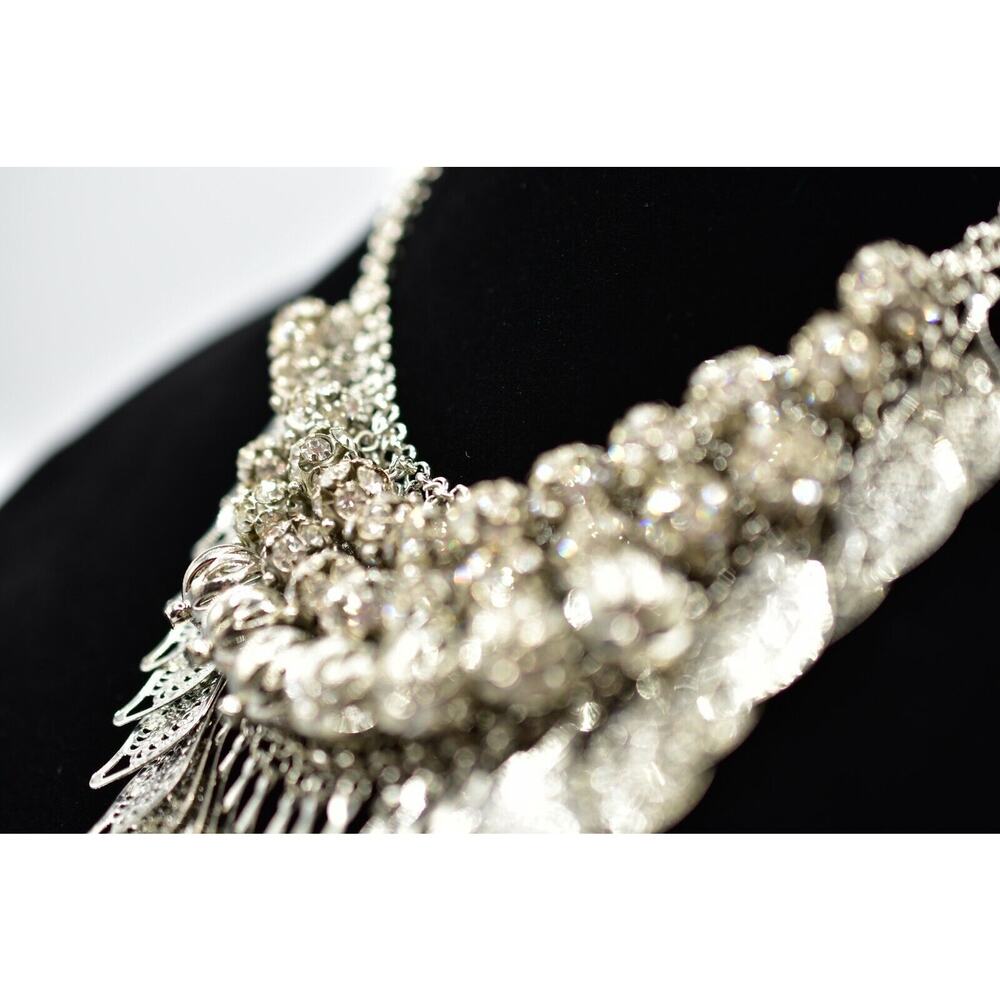 Statement Necklace Collar Sparkling Rhinestone Cr… - image 6